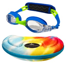 Cabana Sports Lil' Splashers Kids Swimming Goggles No Leaking Anti Fog UV Protection Comfortable Swim Glasses for Boys and Girls with Case (Boys), Small