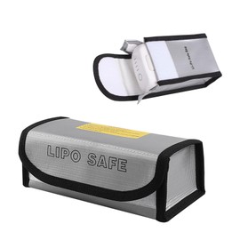 Geoyien Lipo Safe Bag Fireproof Bag Pack of 2 Safety Bags for Load and Transport, Large Capacity (18.5 x 7.5 x 6 cm/14 x 9 x 5.5 cm) Ideal for Charging and Storing