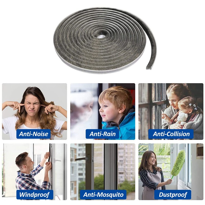 33FT Brush Weather Stripping - Weatherstripping for Sliding Windows/Glass Doors,