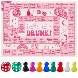 Justforjoyful Board Games for Adults Party Games for Game Night Disco Cowgirl Cowboy Take A Shot Game Birthday Groups Family Play Date Night Bachelorette Party Supplies Age 21+ 2-8 Players(Pink)