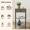 VECELO Tall End Side Table,Nightstand with Adjustable Shelf and Bin