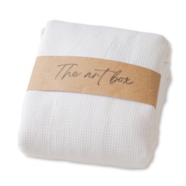 THE ART BOX Medium Weight 100% Cotton Waffle Fabric – 1 Meters Bleached Material for Sewing, Apparel & Crafts