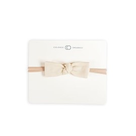 Colored Organics Baby Organic Cotton Dainty Bow Headband - Infant Girls - Natural