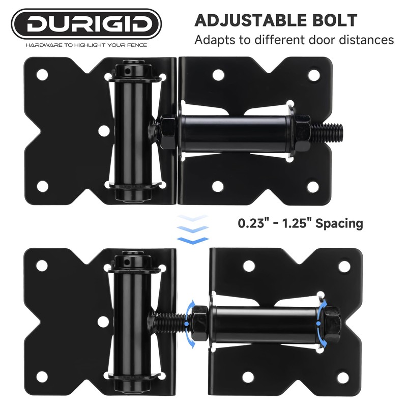 DURIGID Automatic Self Closing Gate Hinge for Vinyl, Steal Gate,