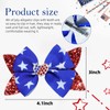 2pcs 4th of July Hair Bows for Girls, Red Blue