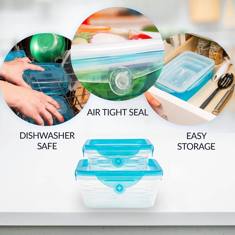 EMSON STRETCH and FRESH Silicone Food Storage Containers Airtight Lids