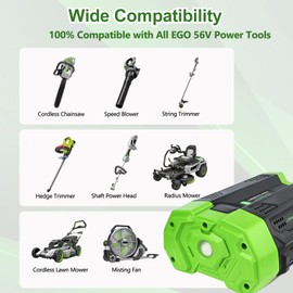 Qwenoer Replacement for EGO 56V Batttery 5.0Ah BA2800 BA2800T BA4200 BA1400 BAT1400T BA5600T Compatible with EGO 56V Power Tools Lawn Mower, Leaf Blower, Chainsaw