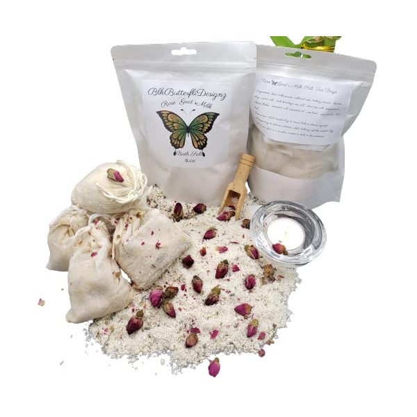 Blkbutterfli Designz Rose and Lavender Goat Milk Salt Tea Bags,