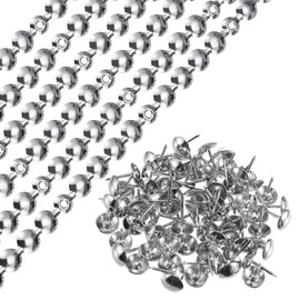 uxcell 6Pcs Upholstery Tacks Strips, 1Meter Glossy Decorative Nail Trims for Sofa Headboard Chair Furniture with Upholstery Nails (11mm Silver)