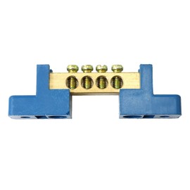 RLECS 2pcs Terminal Bus Bar 4 Positions Terminal Block Brass Wire Screw Terminal Grounding Strip Bus Bar Block