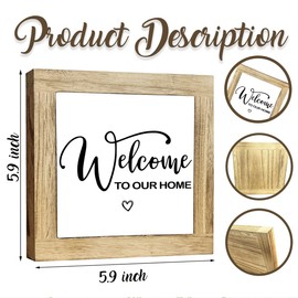 Welcome Sign, Wooden Box Signs for Home Decor, Freestanding Welcome Decor Sign, Farmhouse Sign for Entryway, Front Door Decoration, Housewarming Tabletop Decoration