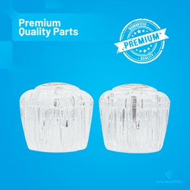 EVERTECHPRO PLBD36010CH Shower Knob Replacement - 2 Pack Acrylic Shower Faucet Handle, Hot and Cold Handles, Fits Delta Shower Set, 2 inch Height with Screws, Durable Shower Knobs 2 Piece