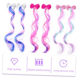 Vaguelly 6pcs Hairpiece Clip Bow Hairpin Curly Wig Barrette Bow Knot Clip Fashionable Hairpin