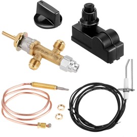 Mtsooning Low Pressure LPG Propane Gas Fireplace Fire Pit Flame Failure Safety Control Valve Kit with Igniter Assembly Fire Pit Igniter, Push Button Ignition Kit for Gas Grill, Heater, Fire Pit