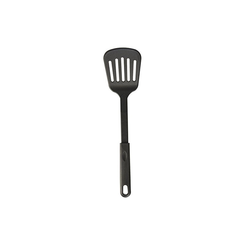 Winco Nylon Slotted Spatula, Black Medium, 12-3/4"