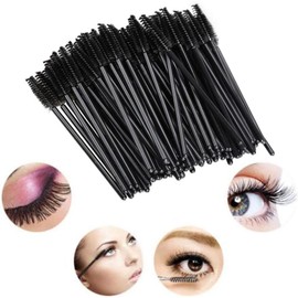 50 cepillos desechables para pestañas, aplicador de varita de rímel suave, cepillo extensión pestañas para kit maquillaje, mujeres y niñas, negro