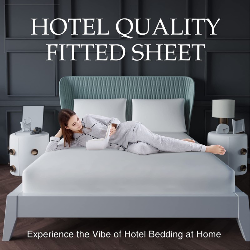 LivinEase Double Fitted Sheet -10inch(26cm) Deep Cotton Blend Fitted Sheets