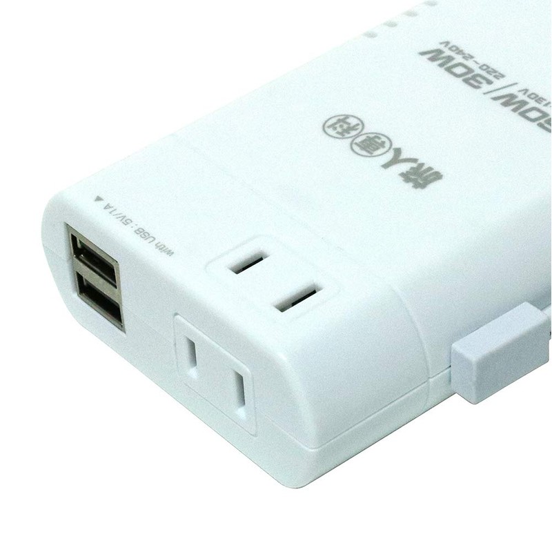 Miyoshi MBZ-WDM/ZWH Universal Thin Transformer, USB1A, White