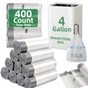 400 Counts 4 Gallon Trash Bag Drawstring Small Trash Bags,