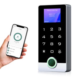 Wireless WiFi TUYA Access Control System with LED Screen/Voice, Fingerprint Password Stand-Alone Door Access Control Keypad, WG26/34 EM Card Reader Access Controller, Full Metal Weatherproof