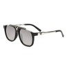 Khan Square Flat Top Retro Luxury Aviator Sunglasses (Black &