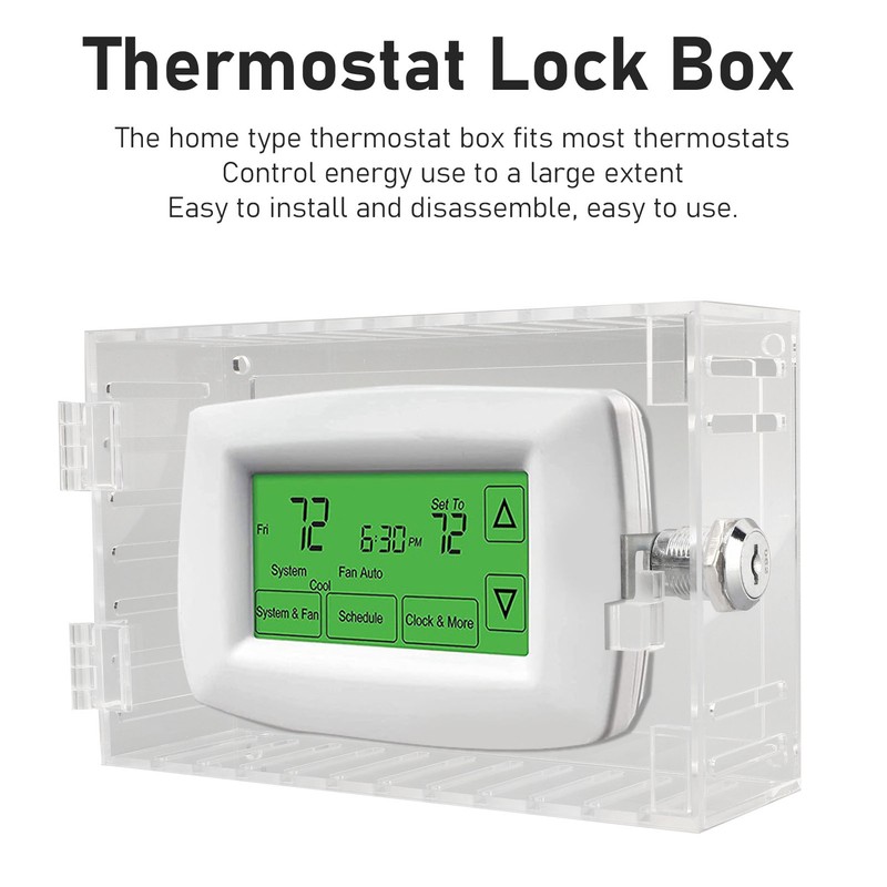 Thermostat Lock Box Universal Large Transparent Thermostat Protective Guard for