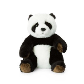 WWF 15183012 WWF00543 Plüsch Panda sitzend, realistisch gestaltetes Plüschtier, ca. 15 cm groß und wunderbar weich, schwarz-Weiss
