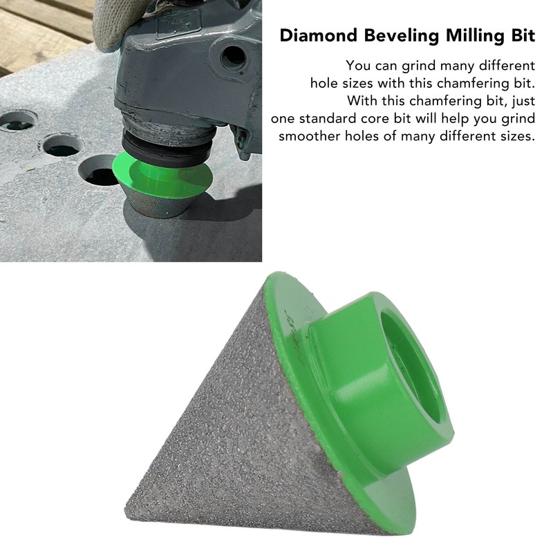 M14 Green Diamond Beveling Chamfer Bit Simple Operation 60° Base