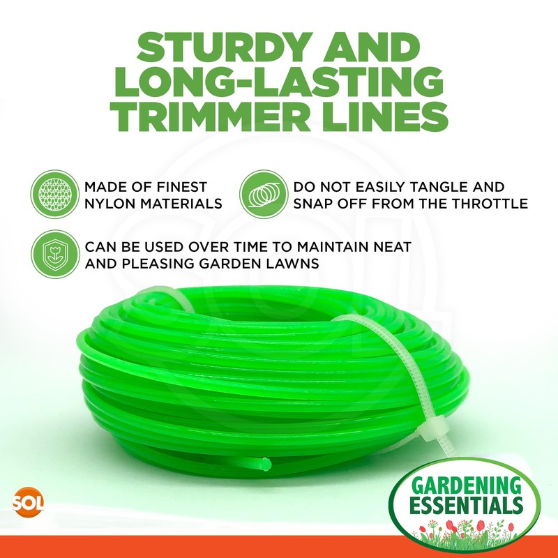 SOL 2pk Trimmer Line 20m x 2mm Green Strimmer Wire,