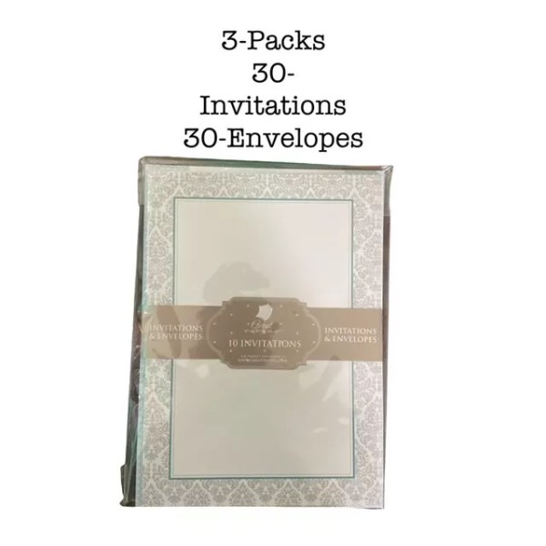 Great Papers Invitations & Envelopes. Fresh Slate Demask 3-Packs. 30-Invites