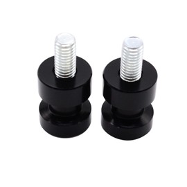 1 Pair 2pcs SHLPDFM Black Swing Arm Spool 8mm swing bolt slider Aluminium Paddock Stand Bobbins Fits for Motorcycle Threaded Rear Rocker