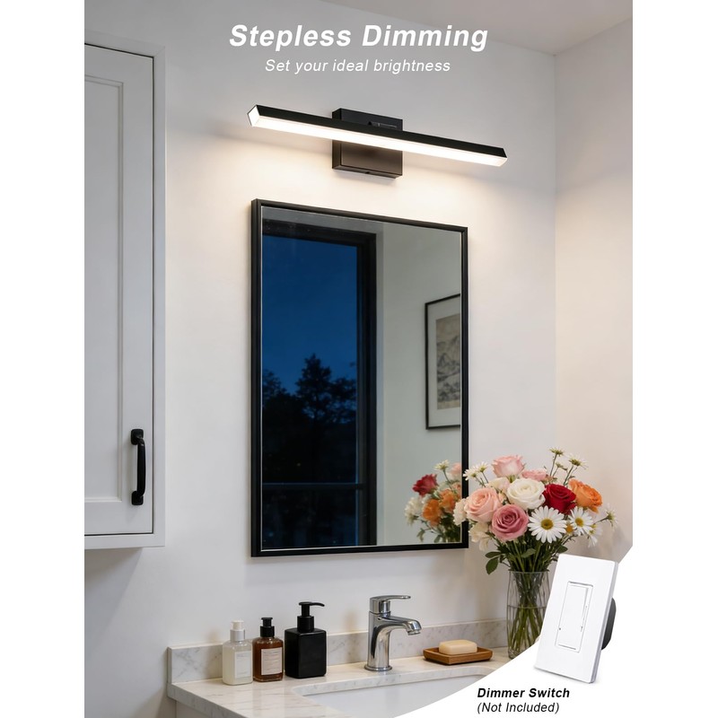 IZORRO Modern Bathroom Vanity Light 32 inch, Rotatable, 24W Dimmable