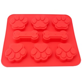 X-Haibei Puppy Paw & Bone Silicone Mold for Soap, Chocolate, Ice Cream & Jello – 1-2oz per Cavity, – Perfect for Dog Lotion Bars & DIY Treats