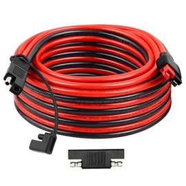 XRDS -RF 10AWG Heavy-Duty Extension Cable with Anderson-Style Connector to SAE 15FT, Includes Extra SAE Connector, High Power Transfer for Solar Panels, RVs, and Automotive Applications