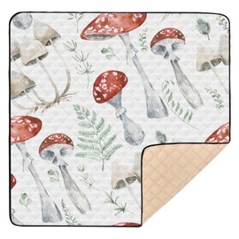 Kigai Mushrooms Baby Play Mat for Floor and Playpen 50x50 inch Non-Slip Baby Activity Playmat Waterproof Foldable Crawling Mat for Infants Toddlers