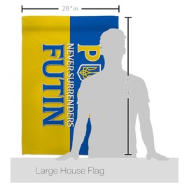 Ukraine Flag Puck Futin House Flag Pack Support Cause Stand with Ukrainian Vintage Applique Decoration Banner Small Garden Yard Gift Double-Sided, Made in USA