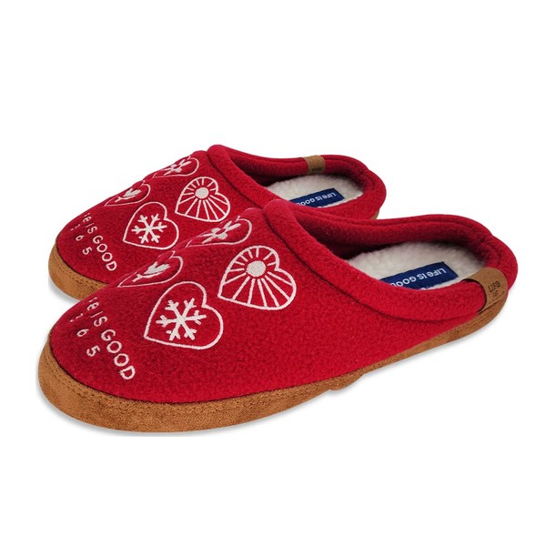 LIFE IS GOOD Women's Moccasin Slippers, 303593W Suede & Fleece