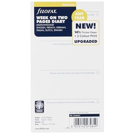 Filofax Personal Week to View Any Year undated Diary,white