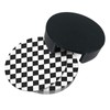 Black and White Checkered Coasters for Drinks Round Leather Coaster