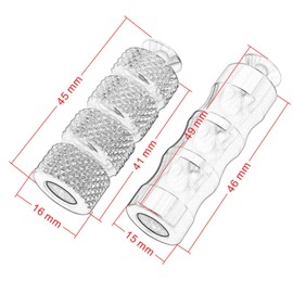 Buachois 2 Pair CNC Motorcycle Knurled Shifter Peg,Anti-Skid Gear Shift Brake Lever Foot Pegs Pedal 6mm Hole Front Footrests for Mounting Bolts Moto(Blue)