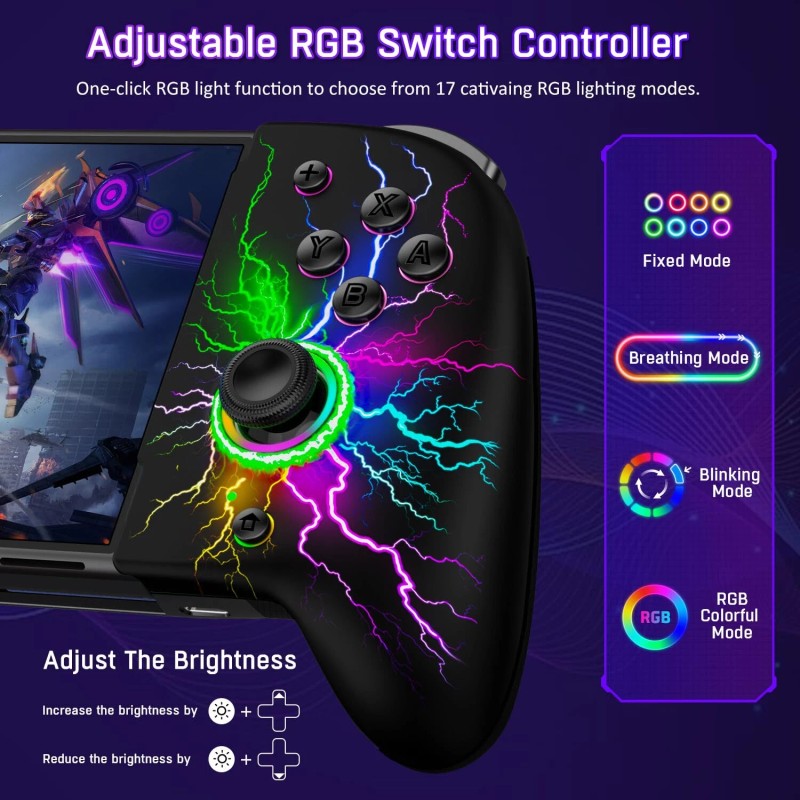 BEBONCOOL Hall Effect Joystick Replacement for Switch OLED - RGB