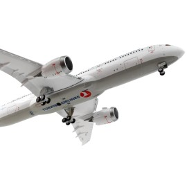 DCD Boeing 787-9 Commercial Aircraft with Flaps Down "Turkish Airlines" White with Red Tail 1/400 Diecast Model Airplane by Gemi