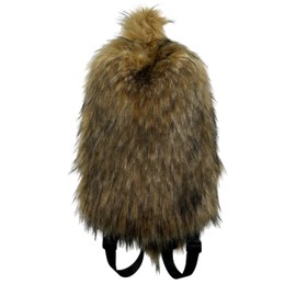 YFJNV Trendy Faux Fur Backpack, Plush Fluffy Design, Available in White, Black, Red Colors (Brown)