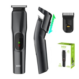 HTC Professional Hair Trimmer, Precision Alloy Steel Blade Hair Clippers, Type-C Fast Charging, 5 Adjustable Settings, Rechargeable