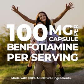 New *BONUS SIZE* 150 HIGHEST POTENCY Benfotiamine Complex – 100mg (Vitamin B1/ Thiamine) capsules, Increased Energy, Nerve Support, All-Natural, Vegan, Gluten Free. 5-month supply (2 Pack)