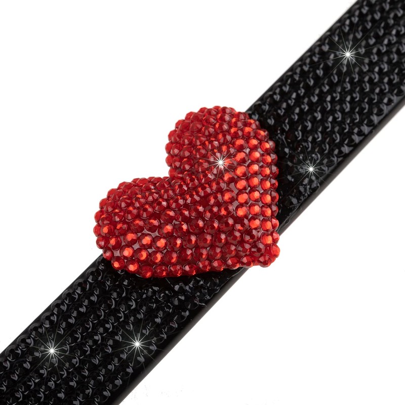 Fashion Romantic Black Frame Red Heart Crystal License Plate Frames,Exclusive