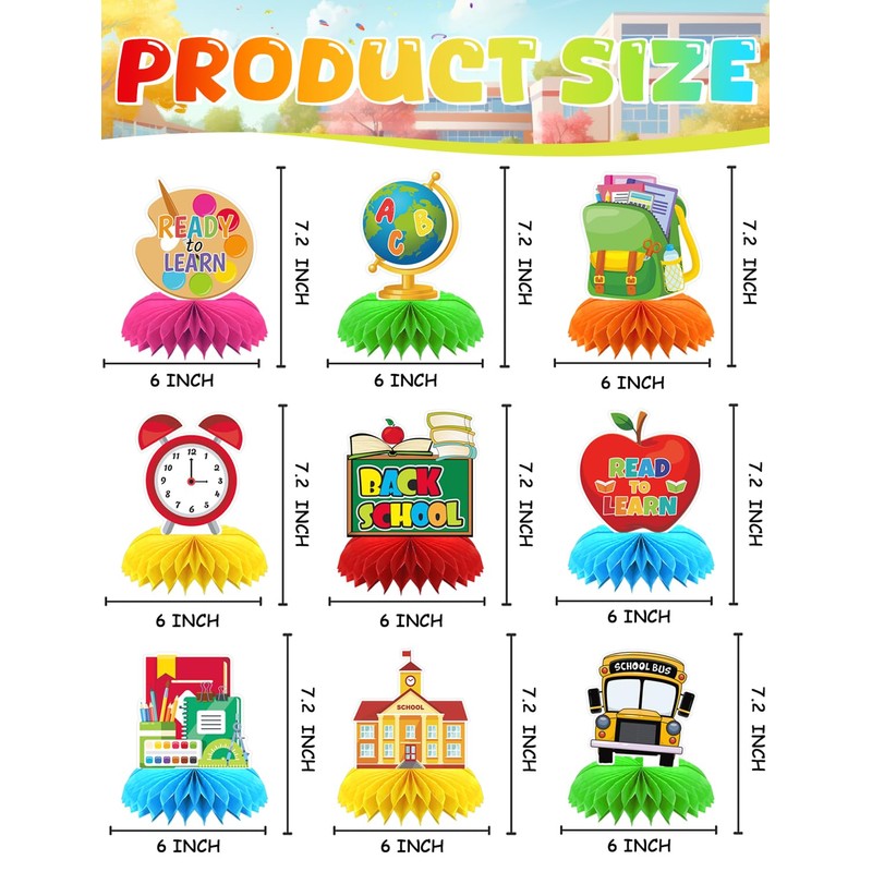 Adeyoo Back to School Table Decorations - 9 Pcs Welcome