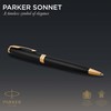 PARKER Sonnet Ballpoint Pen, Matte Black Lacquer with Gold Trim,