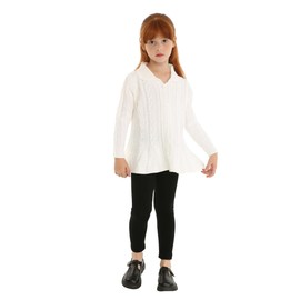 Mud Kingdom Chicas Cardigan Suéteres con Botones, Azul / Patchwork, 12