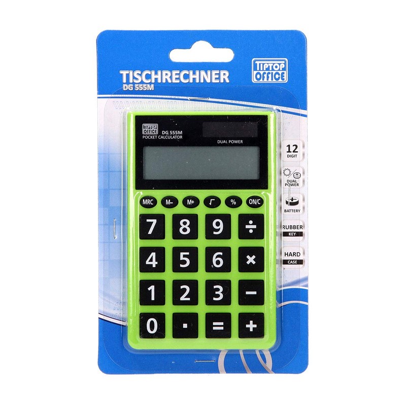 TTO Taschenrechner ''DG-555M'' 12-Stellig, Neon Mix
